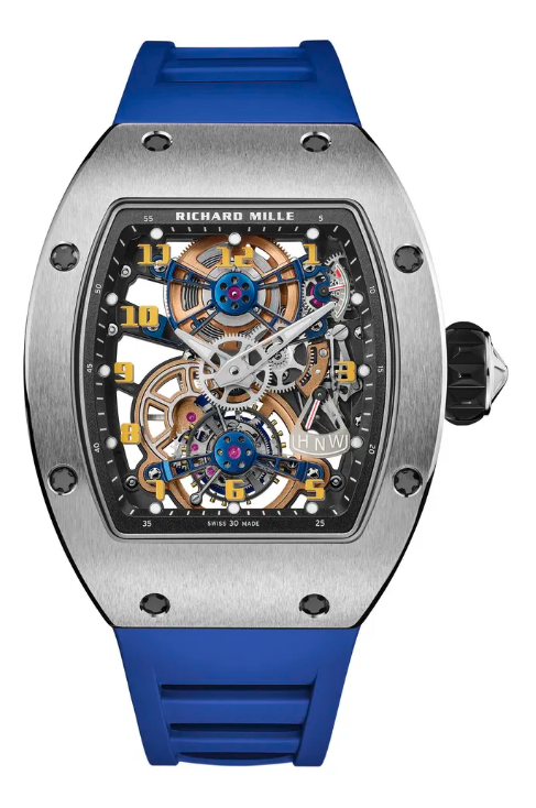 Review Richard Mille RM 17-02 Tourbillon Titanium Blue Rubber Replica Watch